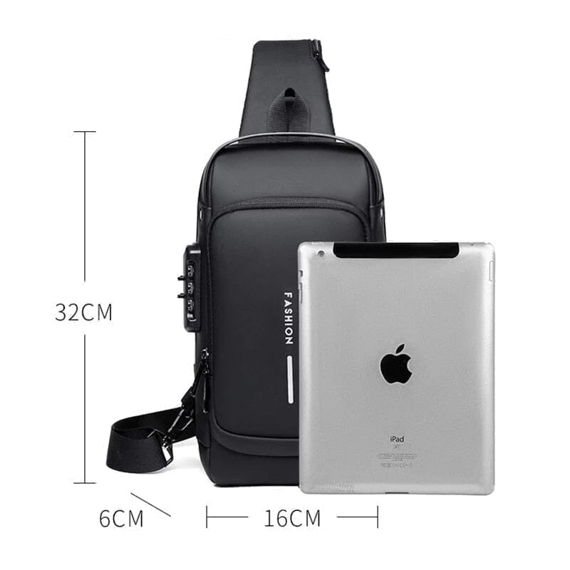 Mochila Anti-Furto Com Senha USB Slim Bag - MaxHome