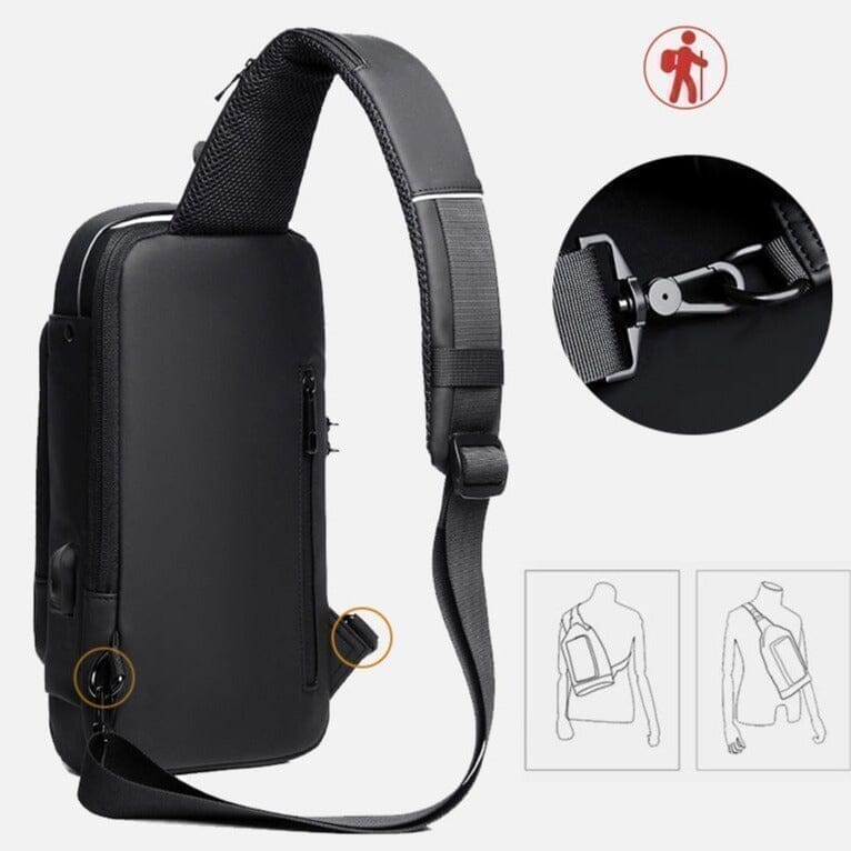 Mochila Anti-Furto Com Senha USB Slim Bag - MaxHome